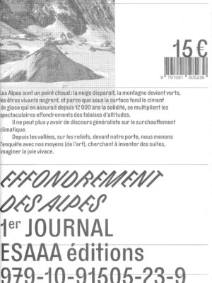 Effondrement des Alpes - Premier Journal - Editions ESAAA - Front Cover - Centre de la photographie Genève